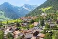 Village centre of Chateau-d`Oex in Switzerland